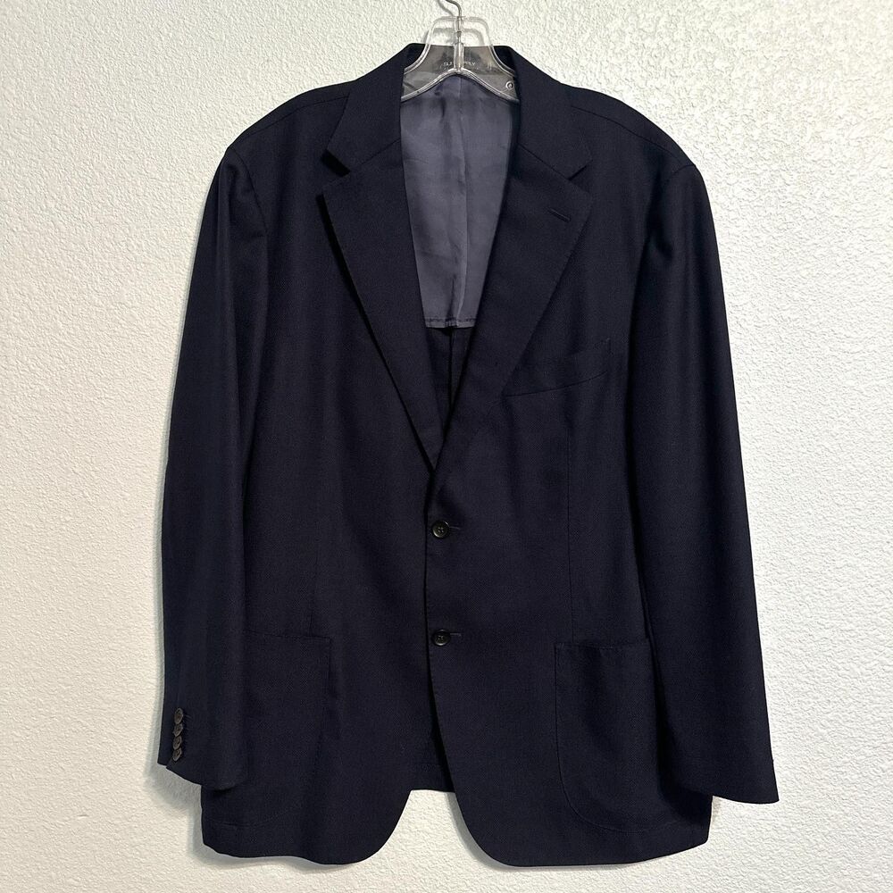 SuitSupply Blazer Havana Patch HL Jacket Men 48 Navy Slim Fit Wool Sportscoat
